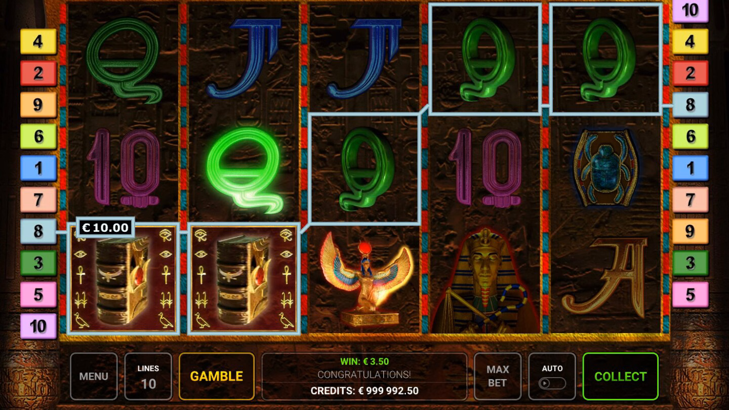 Book of Ra Deluxe demo: a winning line of Queens completed by the Book acting as a wild